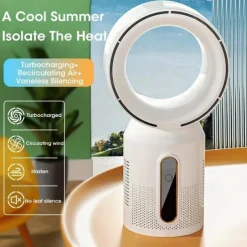 Multifunction USB Fan – Rechargeable Desktop Fan with LED Light, Camping, Ceiling and Portable Modes