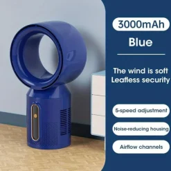 Multifunction USB Fan – Rechargeable Desktop Fan with LED Light, Camping, Ceiling and Portable Modes