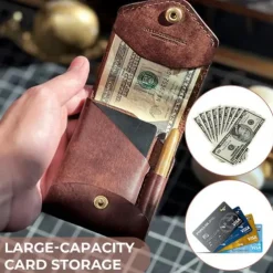 Multifunctional Compact Wallet - Leather Bi-Fold Wallet for Men and Women, Slim and Stylish Design with Card Slots and Coin Pocket