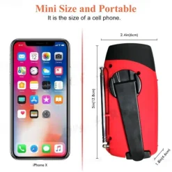 Multifunctional Hand Radio Solar Crank Dynamo Powered AM/FM/NOAA Weather Radio Use Emergency LED Flashlight and Power Bank