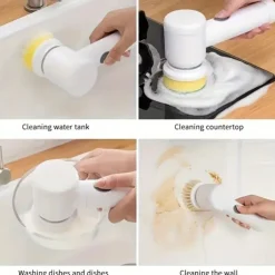 Multifunctional Handheld Radio Electric Cleaning Brush Kitchen Dishwashing Brush Bathroom Sink Tile Electric Cleaning Brush