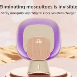Multifunctional Mosquito Trap Lamp – Anti-Mosquito Device with Clock and Purple Light, Wireless Powered by Mobile Phone