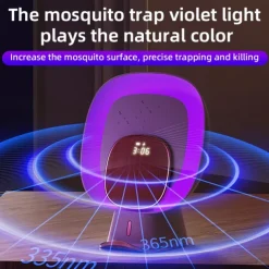 Multifunctional Mosquito Trap Lamp – Anti-Mosquito Device with Clock and Purple Light, Wireless Powered by Mobile Phone