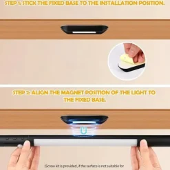 Multifunctional Motion Sensor Under Cabinet Light – Tri-color Dimmable USB Rechargeable Night Lamp with Magnetic Mounting for Kitchen, Office, and Wardrobe Lighting