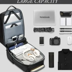 Multi-layer Storage Waterproof Premium Backpacks Anti-thief Design for Men 17 Inch Laptop Medium Plus Backpack with USB Charging Port CR9