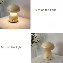 Mushroom Lamp LED Rechargeable Table Night Light Creative Bedside Night Light Touch Switch Atmosphere Gift Light