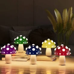 Mushroom Lamp USB Rechargeable Lamp Desk Light with Dual Color for Living Room, Bedside, Unique Gift for Nature Lover