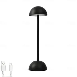 Mushroom Metal Desk Lamp, Wireless USB Charging Touch Bedside Light Bar Bar Atmosphere Lamp Lighting Fixture for Living Room Bedroom 1PC