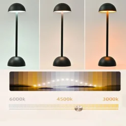 Mushroom Metal Desk Lamp, Wireless USB Charging Touch Bedside Light Bar Bar Atmosphere Lamp Lighting Fixture for Living Room Bedroom 1PC