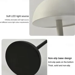 Mushroom Metal Desk Lamp, Wireless USB Charging Touch Bedside Light Bar Bar Atmosphere Lamp Lighting Fixture for Living Room Bedroom 1PC