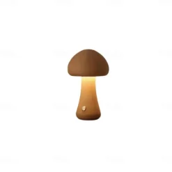 Mushroom Table Lamp Bedroom Bedside Sleep Night Light Solid Wood Dimmable Atmosphere Light