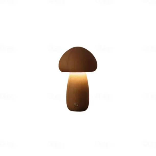 Mushroom Table Lamp Bedroom Bedside Sleep Night Light Solid Wood Dimmable Atmosphere Light