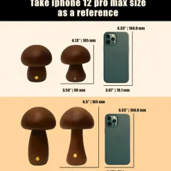 Mushroom Table Lamp Bedroom Bedside Sleep Night Light Solid Wood Dimmable Atmosphere Light