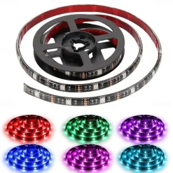 Music Control LED Light Strip 1M 2M 3M 4M 5M 5050 RGB SMD 30 LEDs Per Meters Tiktok LED Strip Lights with IR 24 Key Controller USB Port DC5V