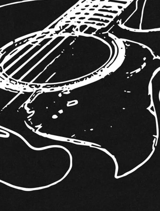 Music Festival Men's Guitar Shirt T Shirt Cotton Short Sleeve Graphic Shirt Dark Grey Heather Gray Black Comfortable Tee Casual Holiday Fashion Designer Clothing