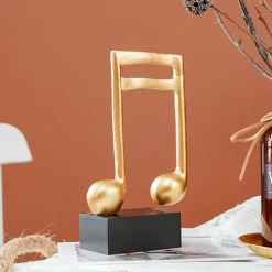 Music Note Figurines Musical Sculpture Statue Crafts Tabletop Decorations for Piano Lover Musician Souvenirs Home Office Decor