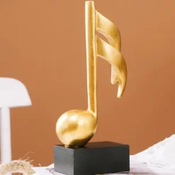 Music Note Figurines Musical Sculpture Statue Crafts Tabletop Decorations for Piano Lover Musician Souvenirs Home Office Decor