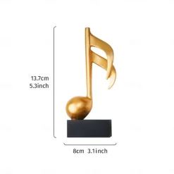 Music Note Figurines Musical Sculpture Statue Crafts Tabletop Decorations for Piano Lover Musician Souvenirs Home Office Decor