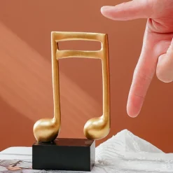 Music Note Figurines Musical Sculpture Statue Crafts Tabletop Decorations for Piano Lover Musician Souvenirs Home Office Decor