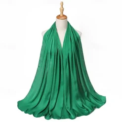 Muslim Scarf Crinkled Shawl Women Abaya Solid Hijab Ramadan Hijabs For Woman Abayas Dress Turban Instant Scarf