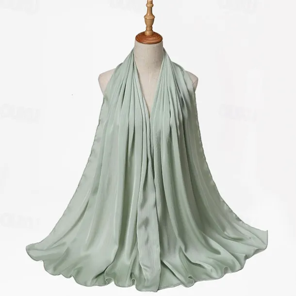 Muslim Scarf Crinkled Shawl Women Abaya Solid Hijab Ramadan Hijabs For Woman Abayas Dress Turban Instant Scarf