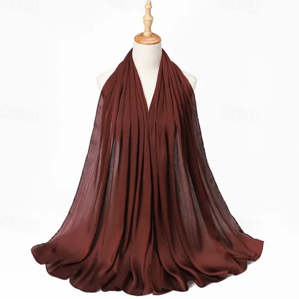 Muslim Scarf Crinkled Shawl Women Abaya Solid Hijab Ramadan Hijabs For Woman Abayas Dress Turban Instant Scarf