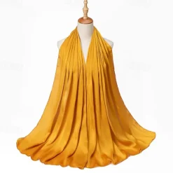 Muslim Scarf Crinkled Shawl Women Abaya Solid Hijab Ramadan Hijabs For Woman Abayas Dress Turban Instant Scarf