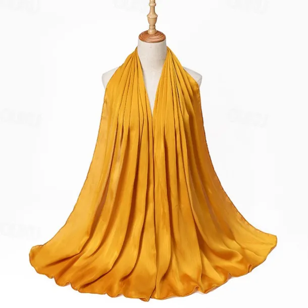 Muslim Scarf Crinkled Shawl Women Abaya Solid Hijab Ramadan Hijabs For Woman Abayas Dress Turban Instant Scarf