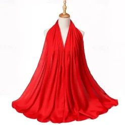 Muslim Scarf Crinkled Shawl Women Abaya Solid Hijab Ramadan Hijabs For Woman Abayas Dress Turban Instant Scarf