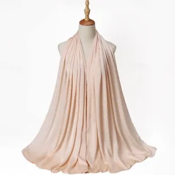 Muslim Scarf Crinkled Shawl Women Abaya Solid Hijab Ramadan Hijabs For Woman Abayas Dress Turban Instant Scarf