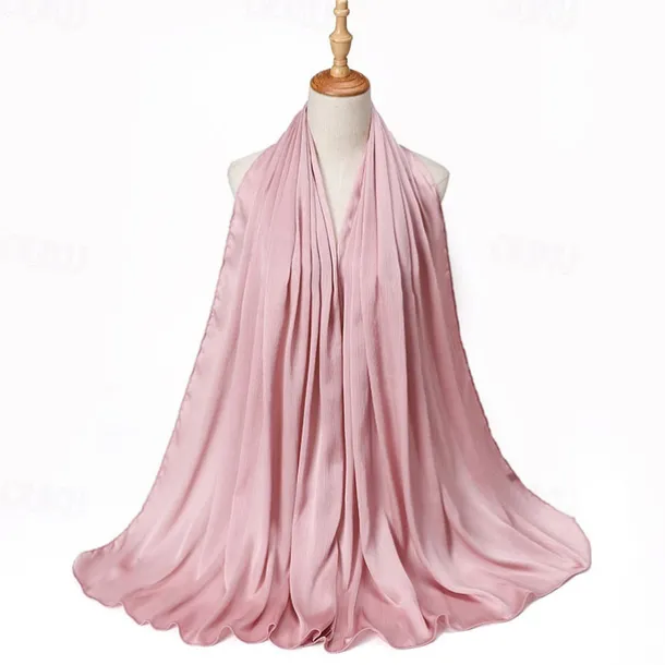 Muslim Scarf Crinkled Shawl Women Abaya Solid Hijab Ramadan Hijabs For Woman Abayas Dress Turban Instant Scarf
