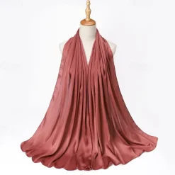 Muslim Scarf Crinkled Shawl Women Abaya Solid Hijab Ramadan Hijabs For Woman Abayas Dress Turban Instant Scarf