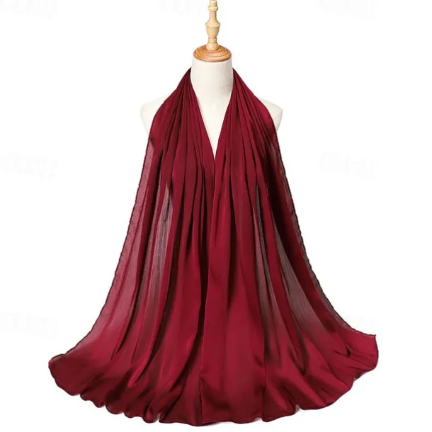 Muslim Scarf Crinkled Shawl Women Abaya Solid Hijab Ramadan Hijabs For Woman Abayas Dress Turban Instant Scarf