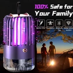 Mute Mosquito Killer Lamp – USB Rechargeable Electric Fly Trap Zapper, Radiation-Free Insect Repellent for Bedroom and Outdoor