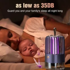 Mute Mosquito Killer Lamp – USB Rechargeable Electric Fly Trap Zapper, Radiation-Free Insect Repellent for Bedroom and Outdoor