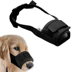 Muzzle For Dogs - Adjustable Soft Dog Muzzle For Small Medium Large Dog, Air Mesh Training Dog Muzzles For Biting Barking Chewing - Breathable Mesh & Soft Flannel Protects Dog Mouth Cover