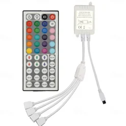20M(4x5M) 5050 Flexible LED Light Strips RGB SMD 600 LEDs IR 44 Key Controller DC12V with High Viscosity Blue Double-sided Adhesive