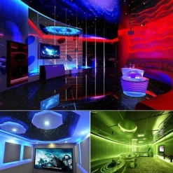 20M(4x5M) 5050 Flexible LED Light Strips RGB SMD 600 LEDs IR 44 Key Controller DC12V with High Viscosity Blue Double-sided Adhesive