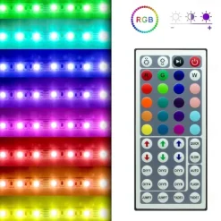 20M(4x5M) 5050 Flexible LED Light Strips RGB SMD 600 LEDs IR 44 Key Controller DC12V with High Viscosity Blue Double-sided Adhesive