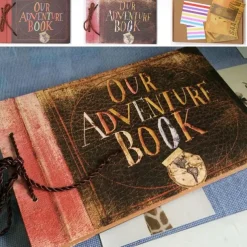 My Our Adventure Book Pixar Up Handmade DIY Family Scrapbook , Wedding Photo Album, Retro Album, Anniversary Scrapbook , Wonderful Gift for Thanks Giving Christmas 11.6x7.5 Inches