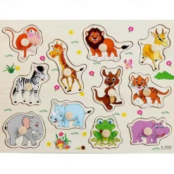 Nail Grasping Board Puzzle Children'S Montessori Early Education Wooden Toys Alphanumeric Fruit Shape Cognitive Jigsaw Puzzle