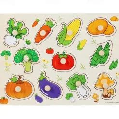 Nail Grasping Board Puzzle Children'S Montessori Early Education Wooden Toys Alphanumeric Fruit Shape Cognitive Jigsaw Puzzle