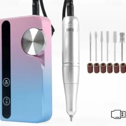 Nails Polishing Machine 45000rpm Nails File Drill Set Adjustable Speed Electric Nails Drill Machine with Drill Bits