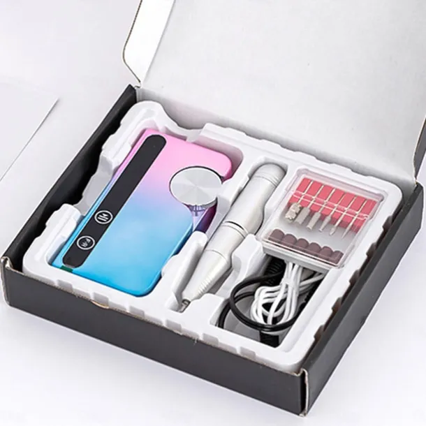 Nails Polishing Machine 45000rpm Nails File Drill Set Adjustable Speed Electric Nails Drill Machine with Drill Bits