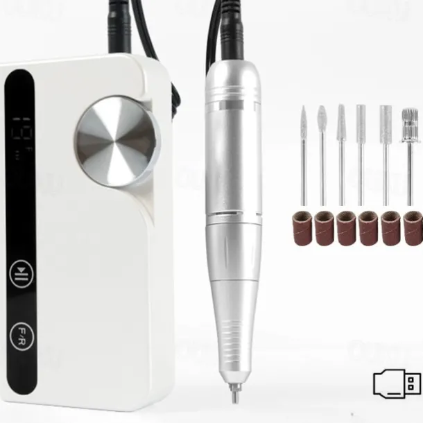 Nails Polishing Machine 45000rpm Nails File Drill Set Adjustable Speed Electric Nails Drill Machine with Drill Bits
