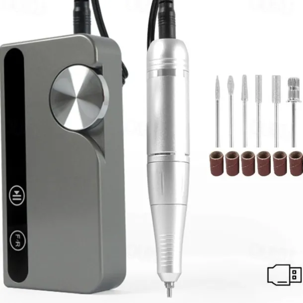 Nails Polishing Machine 45000rpm Nails File Drill Set Adjustable Speed Electric Nails Drill Machine with Drill Bits