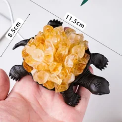 Natural Amethyst Gemstone Teeth Tortoise Statue - Unique Jewelry Accessories for Home Decoration - Handcrafted Turtle Figurine Gift for Animal Lovers