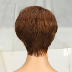 Natural Short Bob Pixie Cut Wigs For Black Women Straight Colored Human Hair With Bangs Natural Brazilian Hair