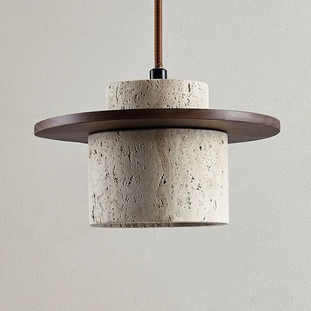 Natural Stone Shade Pendant Light Japanese Wabi Sabi Hanging Lamp with E27 Base Bedside Restaurant Kitchen Aisle Bar Club Suspension Lamp