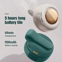 Neck Fan with Adjustable Lanyard – USB Rechargeable Hands-Free Fan with 3-Speed Cooling for Outdoor Use